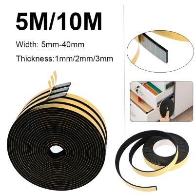 ♕◆▽ 1-3mm thick strong adhesion EVA black foam rubber tape anti-collision sealing strip width 10-40mm sound insulation strip