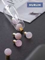 ✢♧❇ NURLIN Solid Ball Shaped Natural Pink Rock Crystal Quartz Stone Brass Furniture Drawer Wardrobe Knob Cabinet Handles Wall Hook