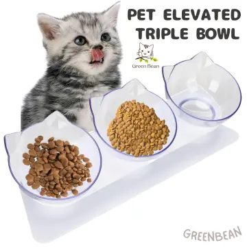 400ml Cat Bowl Raised No Slip Stainless Steel Elevated Stand Tilted Feeder  Bowls