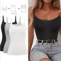 （A Beautiful） ผู้หญิง Shapewear Tops ผ้าฝ้าย Camisole พร้อม ShelfAdjustable Spaghetti StrapTop Cami TanksBody Shaper