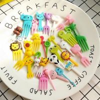 6/8/10pcs Animal Farm Dinosaur Fruit Fork Mini Cartoon Children Snack Cake Dessert Pick Toothpick Bento Lunches Party Decoration