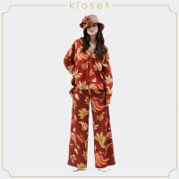 KLOSET Havana Print Pants(SS21-P011) กางเกงขายาว กางเกงผ้าพิมพ์ กางเกงผู้หญิง กางเกงแฟชั่น