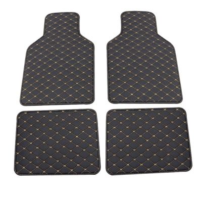 2021Universal Fit 4pcs PU Leather Car Floor Mat Waterproof Foot Pads Protector for Spills, Dog, Pets, Anti-Slip Front and Rear mats