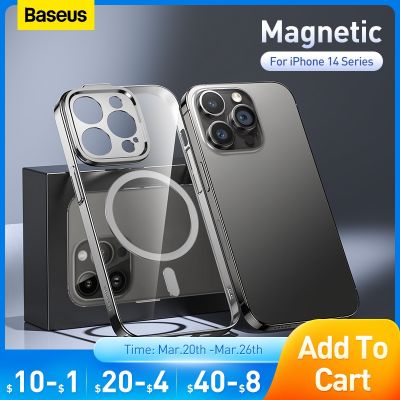 (new style phone case)เคสแม่เหล็กติดโทรศัพท์ Baseus สำหรับ iPhone 14/14 Pro/ 14 Pro Max,เคสป้องกันโทรศัพท์มือถือ2022โปร่งใสใหม่พร้อมฟิล์มกระจกเทมเปอร์