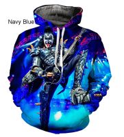 New Fashion KISS Rock Band Cool 3D  Hoodie Casual Men /Women Hooded Pullovers XXS-5XL