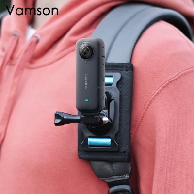 Vamson กล้อง Insta360 X3แบบหมุนได้360องศาคลิปติดกระเป๋าเป้ยึดแบบหนีบสำหรับ Insta360 X2 Dji Action 3 2 Go Pro