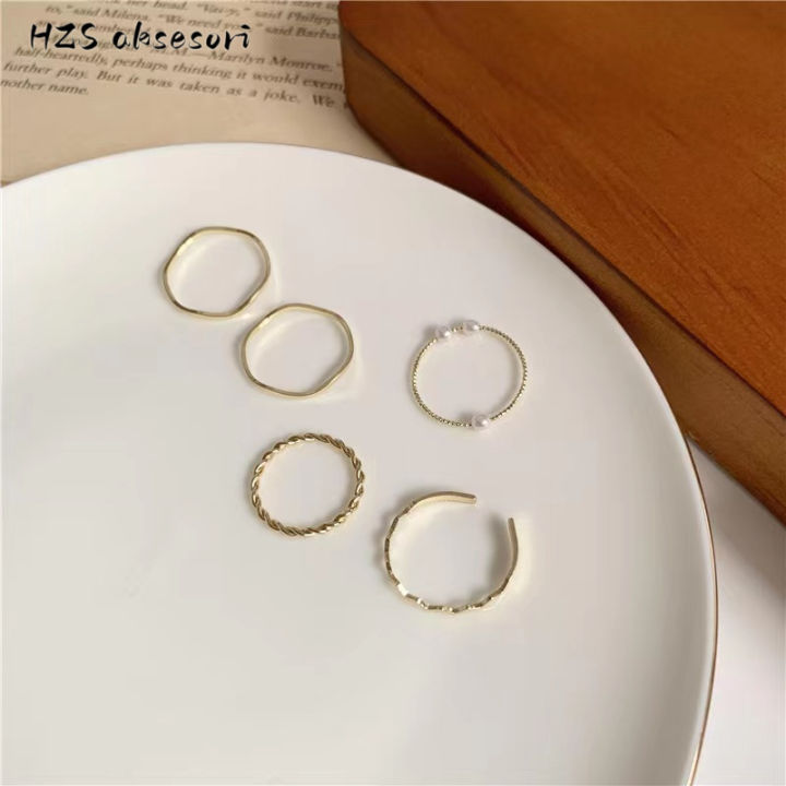 ชุดสูทใหม่-hzs-ห้าชุดรวมแหวนมุกหยักแบบเรียบง่ายของญี่ปุ่นและเกาหลีใต้
