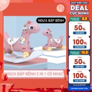 NGỰA BẬP BÊNH XE CHÒI CHÂN 2 IN 1 XINH XẮN CHO BÉ YÊU  CÓ NHẠC  - KAWAII