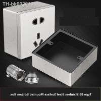 ◇ Type 86 Surface Mount Universal Wall Switch Junction Box Stainless Steel Panel Button Metal Box 20mm hole