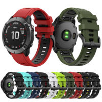 สายซิลิโคน 22 มม. สำหรับ Garmin Fenix 7 6 Pro 5 Plus quatix 5 Sapphire สายนาฬิกาสมาร์ท Garmin Forerunner 255 945 935 instinct 2 2S สร้อยข้อมือปล่อยอย่างรวดเร็วสายรัดข้อมือสองสี