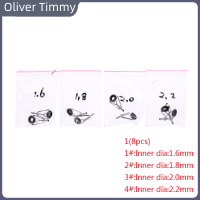 แหวนที่นำสายตาคันเบ็ดตกปลาสแตนเลส8ชิ้นพร้อมชุดซ่อมแซมแหวน