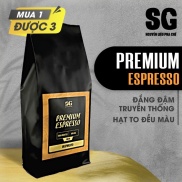 Cà Phê Espresso Premium 1kg Nguyên Liệu Pha Chế SG Café Hạt To Chín Đều