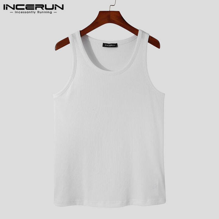 incerun-เสื้อกล้ามออกกำลังกายสำหรับผู้ชาย-เสื้อแขนกุดเสื้อกล้ามสำหรับใส่ฝึกเสื้อกีฬาเสื้อเชิ้ตสร้างร่างกายเสื้อยืดสไตล์ตะวันตก