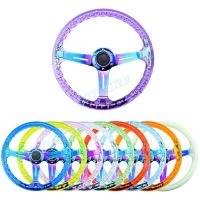 Universal Transparent Purple Steering Wheel Sport Acrylic 14inch Racing Sports Steering Wheel Furniture Protectors Replacement Parts