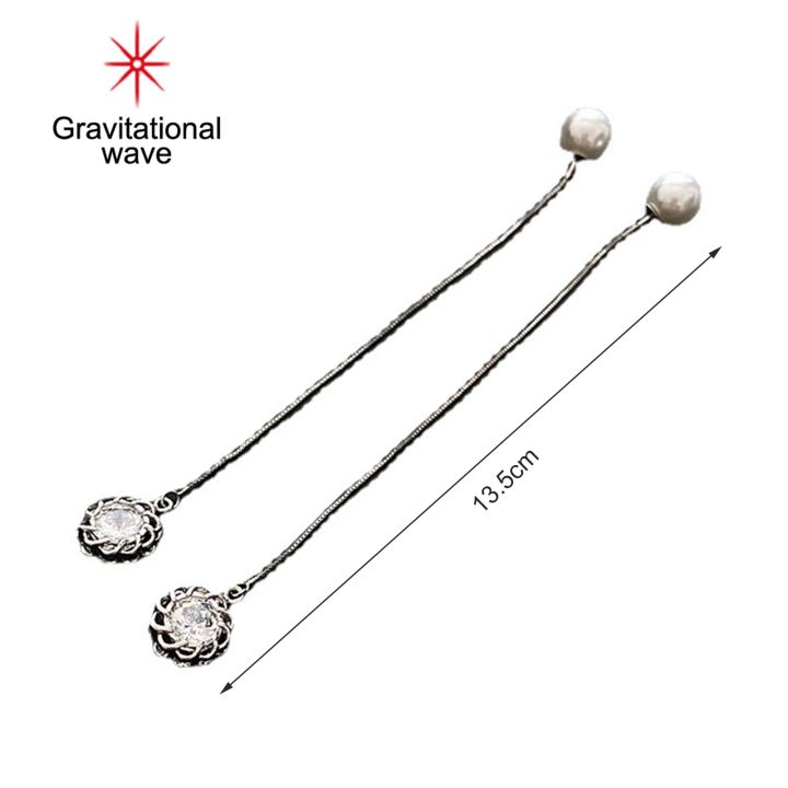 gravitational-wave-drop-ต่างหู-antiallergic-all-match-ตกแต่ง-glittery-เลียนแบบ-pearl-ต่างหูพู่ยาวสำหรับออกเดท