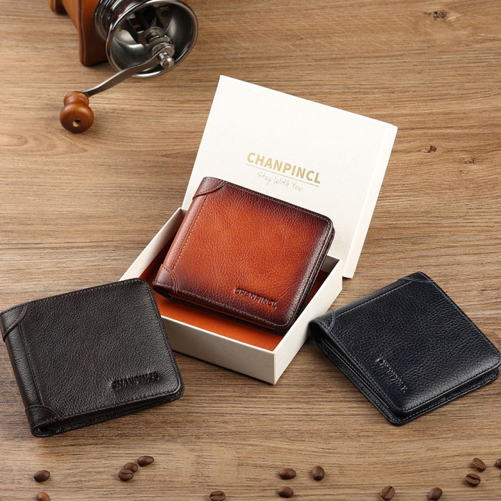 top-genuine-cowhide-leather-amp-vintage-style-chanpincl-brand-mens-wallet-luxury-original-short-tri-fold-first-layer-cowhide-purse-business-horizontal-fashion