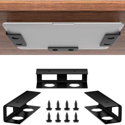 Laptop Storage Bracket Mount Metal Rack Under Desk Tablet Keyboard Notebook Invisible Holder Space Saver for 10-17 Laptop Laptop Stands