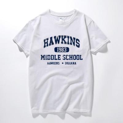 Strange Things T Shirts Retro Design Jersey Hawkins School Cotton Tshirt Homme Tee