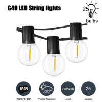 Outdoor String Lights G40 Globe Patio Lights LED String Light Connectable Hanging Lights for Backyard Porch Balcony Party Decor