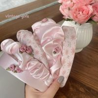 【YF】 Korea INS Pink Pleated Headband Flower Plate Wide-brimmed Female Pressure Hairpin Hair Accessories Girls Kids Headwear y2k