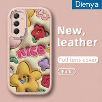 Dienya เคสสำหรับ Samsung A14 A54 A34เคส5G ลายดอกไม้สวยงามเคสใส่โทรศัพท์หนังเคสมือถือกันกระแทกซิลิโคนนิ่มป้องกันการตกพร้อมกับเคสป้องกันกล้องเลนส์คลุมทั้งหมด