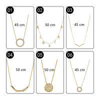 18K Shine Gold Silver 925 Original Circles Love Hearts ดอกไม้ Stem Link โซ่ Chokers จี้สร้อยคอผู้หญิงเครื่องประดับ