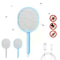 3 In 1 Electric Mosquito Racket Rechargeable Usb Killer Home Bug Night Fly Swatter Outdoor Anti Trap LED Light Mosquitoes Z J2V7  Electric Insect Kill