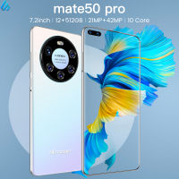 ESTO ในสต็อกสมาร์ทโฟนหน้าจอขนาดใหญ่ความละเอียดสูง Mate50 Pro 7.2นิ้วสมาร์ทโฟน12GB + 512GB