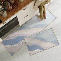 Kitchen Anti-Slip Floor Mat Household Crystal Velvet Decorative Floor Mat Rectangular Kitchen Set Carpet