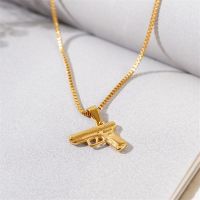 {Preflow ornament}สร้อยคอสำหรับผู้หญิงผู้ชายพังก์โซ่แฟชั่น PistolHip-Hop AestheticJewelry บนคอเครื่องประดับ