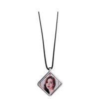 Creative New Sublimation Item Square Shape Blank Necklace with Aluminum Sheet for DIY 10Pcs/Lot A0012