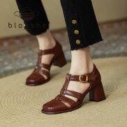 Blonshe Xăng Đan Đế Xuồng Cho Nữ Giảm Giá Giày Có Dây Cho Nữ Giày Cao Gót