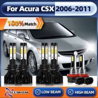 หลอดไฟไฟหน้ารถ LED 9006 9005 360วัตต์60000LM ไฟรถยนต์12โวลต์6000K สีขาวสำหรับ Acura CSX 2006 2007 2008 2009 2010 2011