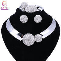 New Luxury Maxi Women Bijoux Jewelry Crystal Statement Alloy Necklaces Collar Choker Bib Pendants jewelry set necklace ring