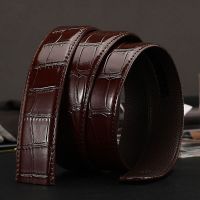 Hongmioo No Buckle 3.5cm Width Cowskin Genuine Leather Belt Men Without Automatic Buckle Strap Male Belts