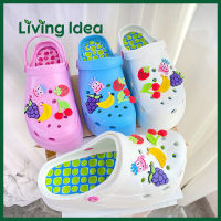 Living Idea : รองเท้าหัวโต รองเท้าแฟชั่น สไตล์เกาหลี รองเท้าแตะรัดส้น พื้นหนานุ่ม ใส่สบายเท้า ✿แถมการ์ตูนตกแต่งรองเท้า✿