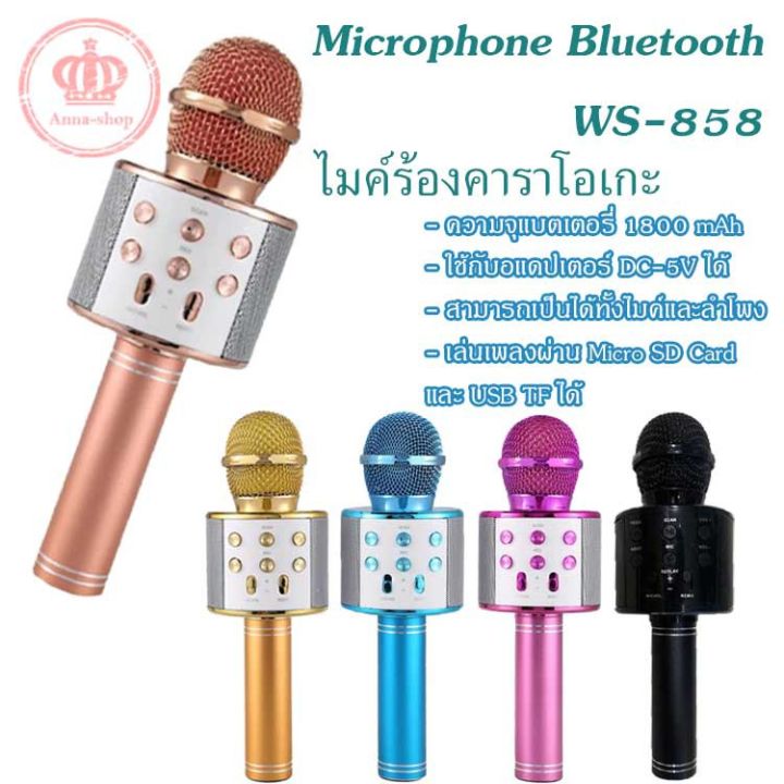 ws-858-เครื่องเล่นคาราโอเกะ-บลูทูธ-ไร้สาย-ไมโครโฟนคอนเดนเซอร์-ลำโพง-ในตัวเดียว