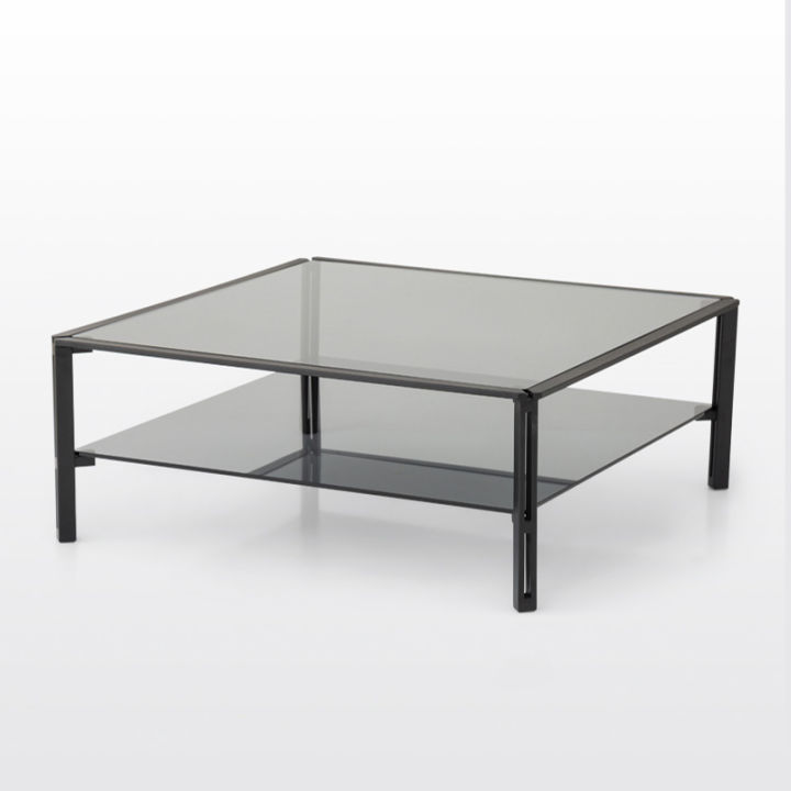 modernform-โต๊ะกลาง-รุ่น-maile-ขาโครงเหล็กพ่นสีดำ-topกระจกสีชาเทา