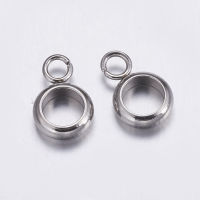 20pc 304 Stainless Steel Tube Bails Loop Bails Ring Stainless Steel Color 9x6x2mm Hole: 1.5mm Inner Diameter: 4mm