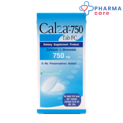 CalZa แคลซ่า แคลเซียม แอล- ทรีโอเนต 750 mg.ชนิดเม็ด  60 เม็ด [Pharmacare]