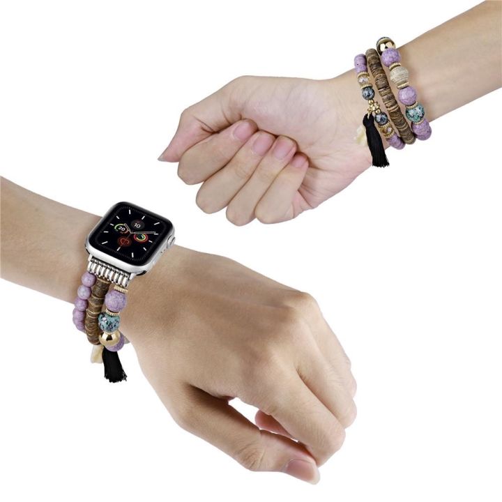 สายลูกปัดแฮนด์เมดโบฮีเมียนสำหรับ-apple-watch-ultra-49mm-band-series-8-7-6-se-5-4-3-สร้อยข้อมือถักผู้หญิงสำหรับ-iwatch-40-41-44-45