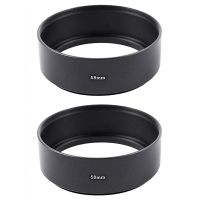 2pcs 58mm Mount Standard Metal Lens Hood for Canon Nikon Pentax Sony Olympus