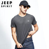 JEEP SPIRIT เสื้อยืดผู้ชายแขนสั้นเสื้อคู่,เสื้อสเวตเชิ้ตแห้งเร็วลำลองใหม่เทรนด์แฟชั่นฤดูร้อน