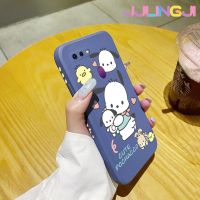 Jjlingji เคสสำหรับ OPPO F9 Pro Realme A7x 2 Pro เคส U1 Realme แฟชั่นน่ารัก Pochacco นุ่มเคสมือถือด้านข้างบางลายขอบสี่เหลี่ยมเคสซิลิโคนนิ่มเคสป้องกันการกระแทก