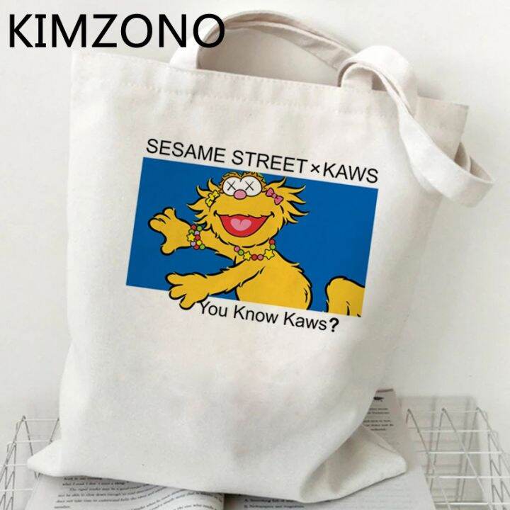 sesame-street-กระเป๋าช้อปปิ้งกระเป๋าช้อปปิ้ง-bolsas-de-tela-กระเป๋าถือช็อปปิ้งกระเป๋านักช้อป-sac-cabas-นำกลับมาใช้ใหม่ได้-bolsa-compra