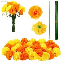 Artificial Marigold Flowers Halloween Artificial Marigold Flowers for Birthday Party Diwali Halloween Thanksgiving Party Decor