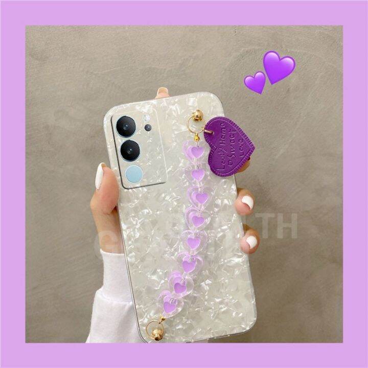 เคสใหม่-vivo-v29-5g-y27-y36-4g-5g-vivo-y02-y02t-2023ใสเงางามเคส-vivoy27-vivov29พร้อมสร้อยข้อมือความรักเคสป้องกันกล้อง-vivoy36