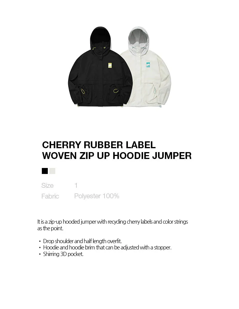 KIRSH] CHERRY RUBBER LABEL WOVEN ZIP UP HOODIE JUMPER | Lazada.co.th