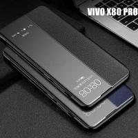 Fundas สำหรับ Vivo X80 Pro เคสสำหรับ VIVO หน้ังกลับมือถือใส VIVO X80 X70 Pro Plus X Note ช่องดูหน้าจอฝาครอบป้องกันทั้งหมด