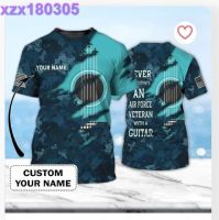 Never Underestimate An Air Force Veteran With A Guitar 3D T Shirt, Sublimation Shirts For Guitar Lovers